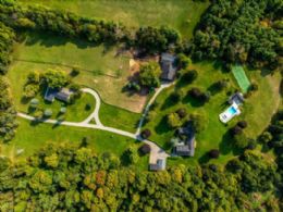Aerial Photo - Country homes for sale and luxury real estate including horse farms and property in the Caledon and King City areas near Toronto