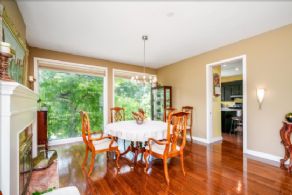 Dining Room with Fireplace - Country homes for sale and luxury real estate including horse farms and property in the Caledon and King City areas near Toronto