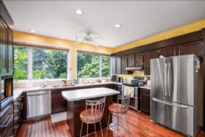 Kitchen Overlooks Pond - Country homes for sale and luxury real estate including horse farms and property in the Caledon and King City areas near Toronto